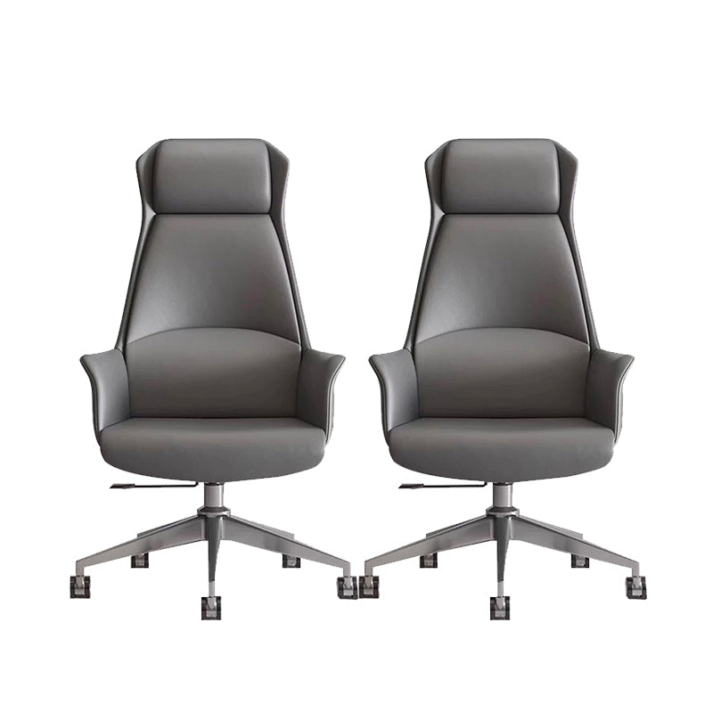 Moderne stoelarmloos leer verstelbare stoelhoogte bureau stoel met wielen