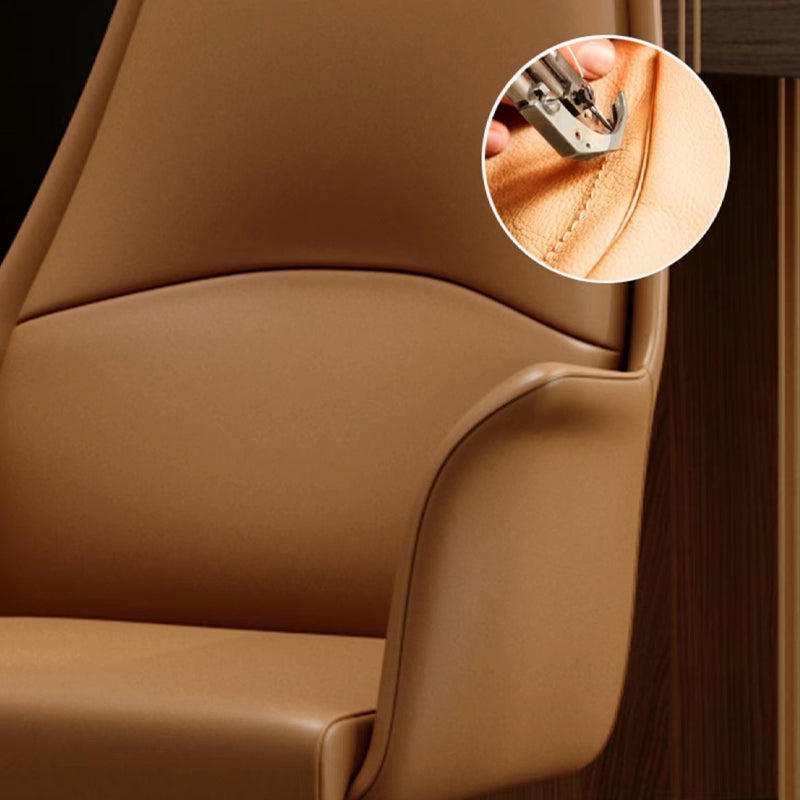 Moderne stoelarmloos leer verstelbare stoelhoogte bureau stoel met wielen