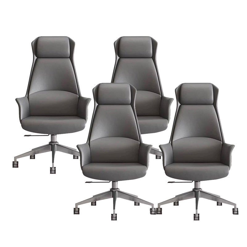 Moderne stoelarmloos leer verstelbare stoelhoogte bureau stoel met wielen