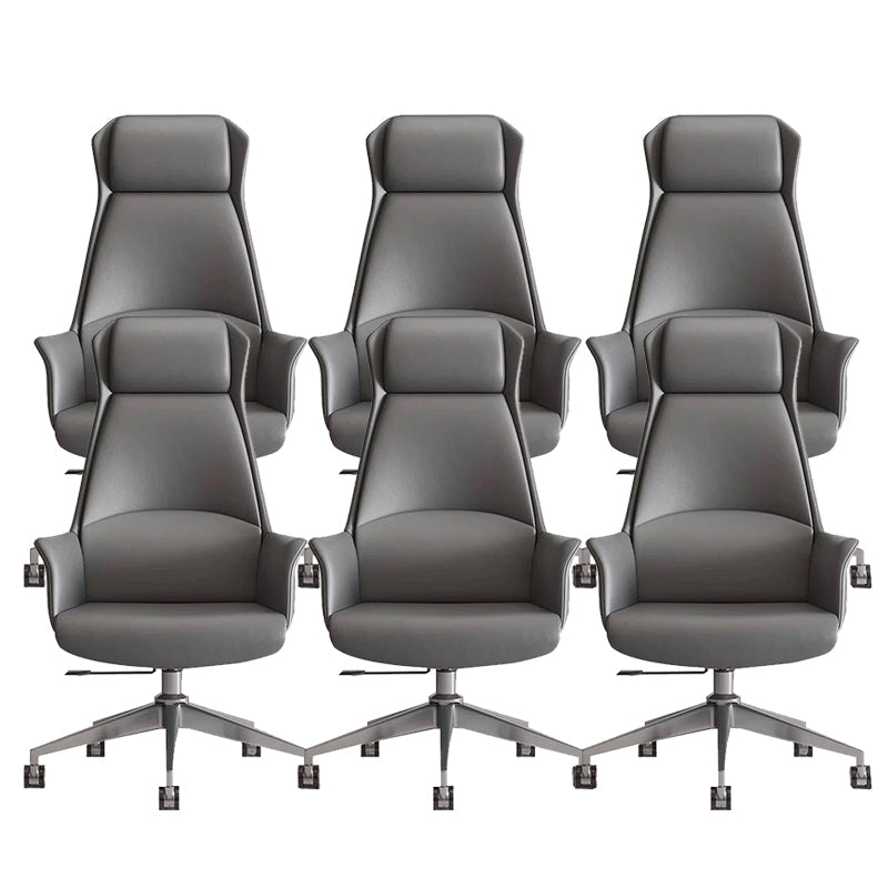 Moderne stoelarmloos leer verstelbare stoelhoogte bureau stoel met wielen