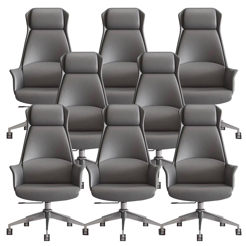 Moderne stoelarmloos leer verstelbare stoelhoogte bureau stoel met wielen