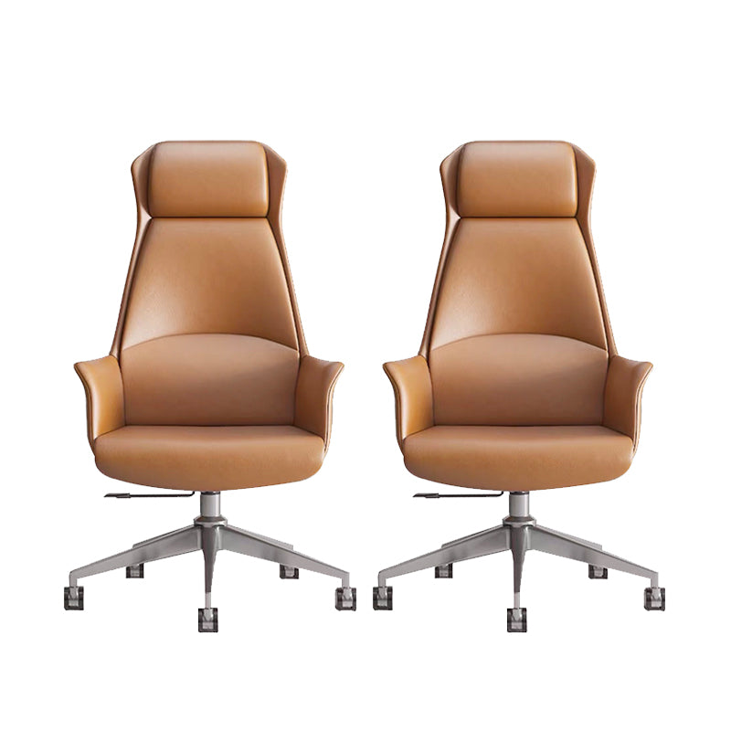 Moderne stoelarmloos leer verstelbare stoelhoogte bureau stoel met wielen