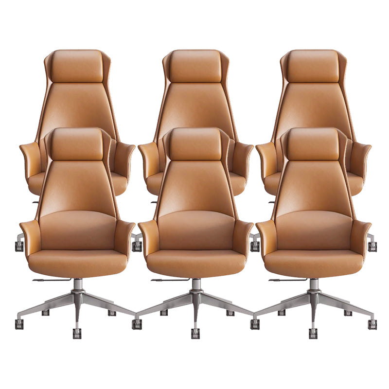 Moderne stoelarmloos leer verstelbare stoelhoogte bureau stoel met wielen