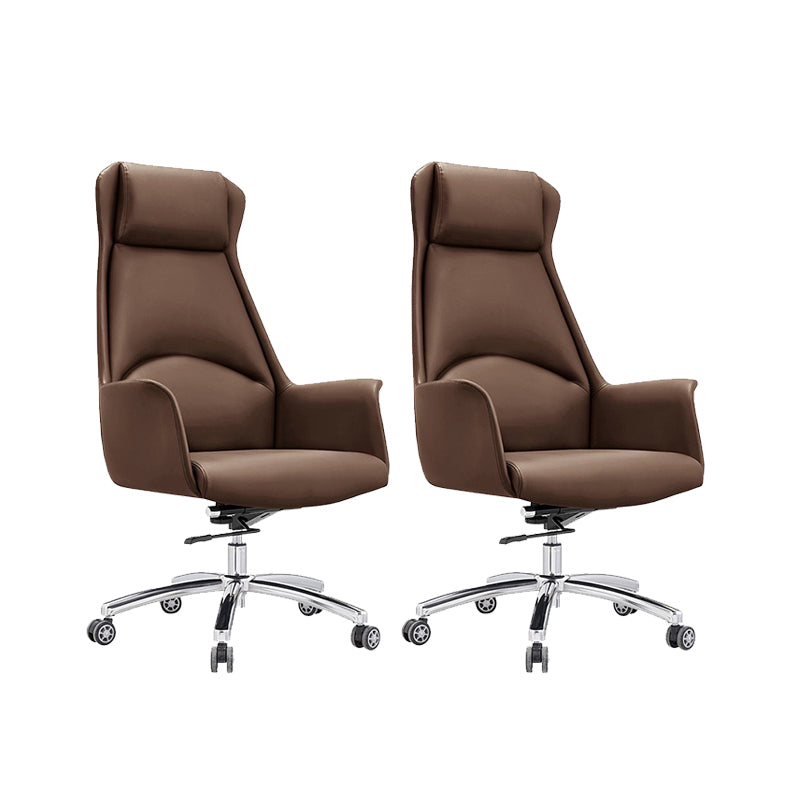 Moderne stoelarmloos leer verstelbare stoelhoogte bureau stoel met wielen