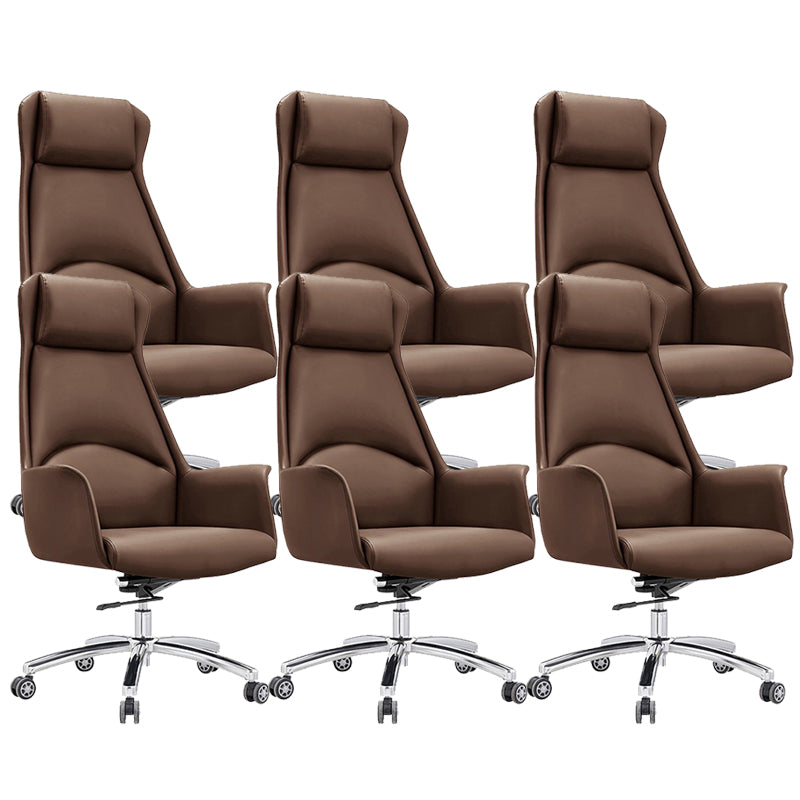 Moderne stoelarmloos leer verstelbare stoelhoogte bureau stoel met wielen