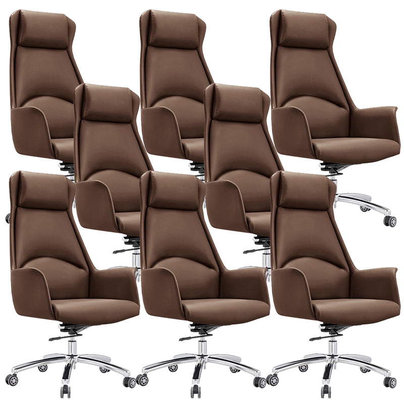 Moderne stoelarmloos leer verstelbare stoelhoogte bureau stoel met wielen