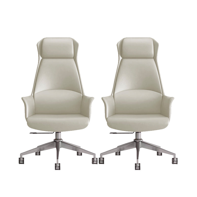 Moderne stoelarmloos leer verstelbare stoelhoogte bureau stoel met wielen