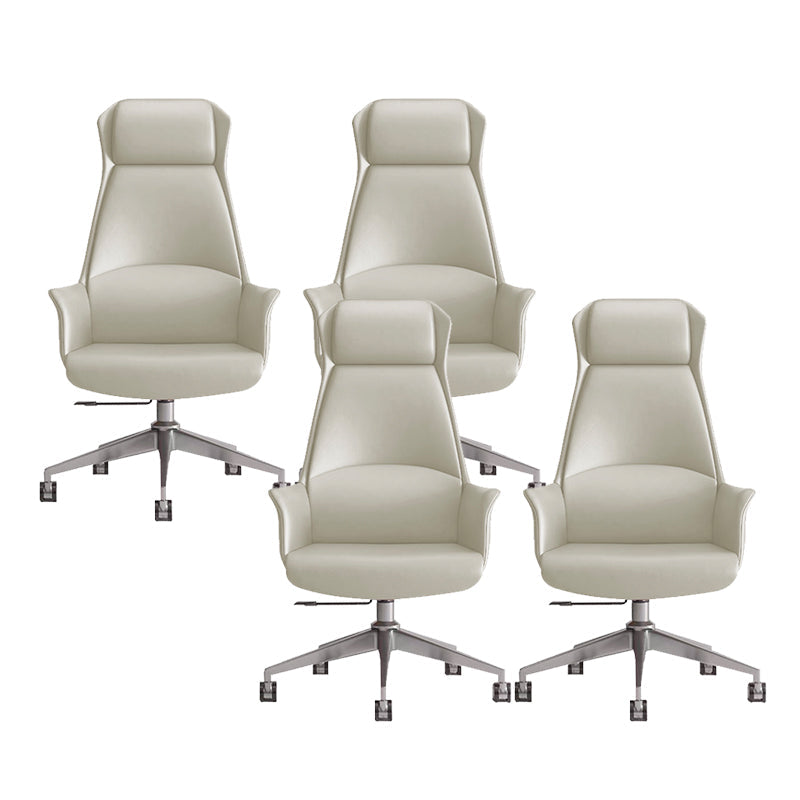 Moderne stoelarmloos leer verstelbare stoelhoogte bureau stoel met wielen