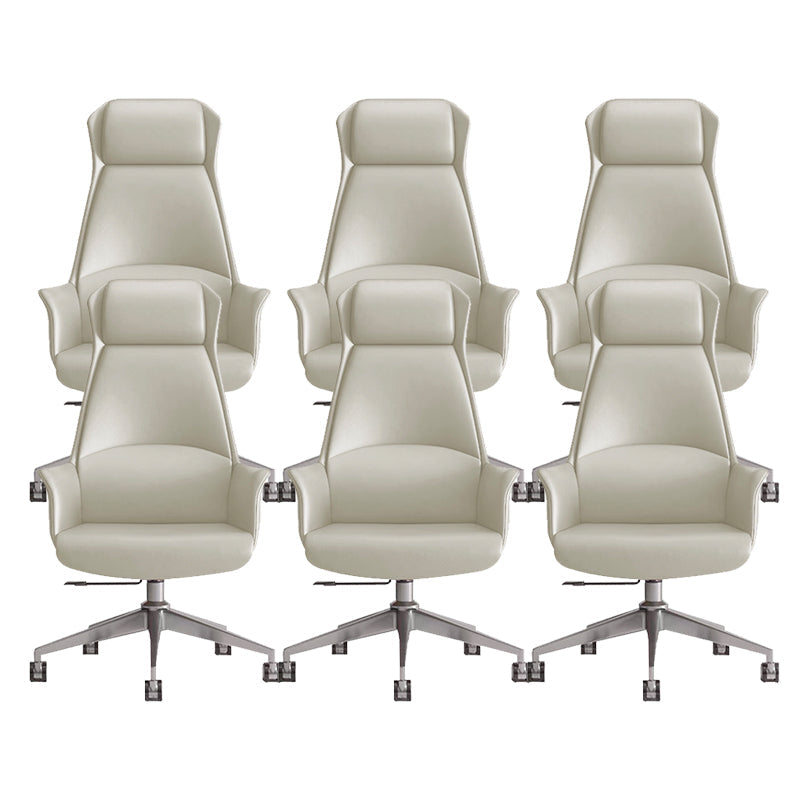 Moderne stoelarmloos leer verstelbare stoelhoogte bureau stoel met wielen