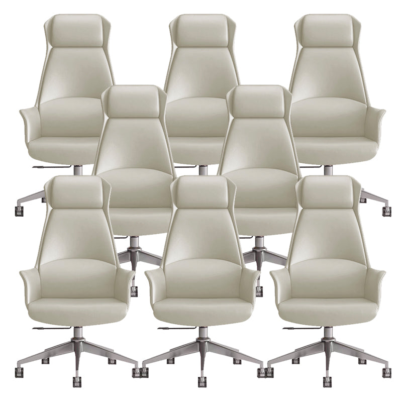 Moderne stoelarmloos leer verstelbare stoelhoogte bureau stoel met wielen