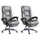 Modern Leather Slide Chair Padded Arms Adjustable Seat Height Office Chair with Wheels Grey 2 Piece Set Clearhalo 'furn' 'furn_office_chair' 'Furniture' 'Office Chairs' 'Office Furniture' 'office_chair' 6982185
