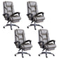 Modern Leather Slide Chair Padded Arms Adjustable Seat Height Office Chair with Wheels Grey 4 Piece Set Clearhalo 'furn' 'furn_office_chair' 'Furniture' 'Office Chairs' 'Office Furniture' 'office_chair' 6982187