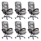 Modern Leather Slide Chair Padded Arms Adjustable Seat Height Office Chair with Wheels Grey 6 Piece Set Clearhalo 'furn' 'furn_office_chair' 'Furniture' 'Office Chairs' 'Office Furniture' 'office_chair' 6982189