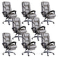 Modern Leather Slide Chair Padded Arms Adjustable Seat Height Office Chair with Wheels Grey 8 Piece Set Clearhalo 'furn' 'furn_office_chair' 'Furniture' 'Office Chairs' 'Office Furniture' 'office_chair' 6982190