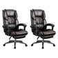 Modern Leather Slide Chair Padded Arms Adjustable Seat Height Office Chair with Wheels Coffee 2 Piece Set Clearhalo 'furn' 'furn_office_chair' 'Furniture' 'Office Chairs' 'Office Furniture' 'office_chair' 6982191