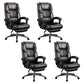 Modern Leather Slide Chair Padded Arms Adjustable Seat Height Office Chair with Wheels Coffee 4 Piece Set Clearhalo 'furn' 'furn_office_chair' 'Furniture' 'Office Chairs' 'Office Furniture' 'office_chair' 6982192