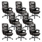 Modern Leather Slide Chair Padded Arms Adjustable Seat Height Office Chair with Wheels Coffee 8 Piece Set Clearhalo 'furn' 'furn_office_chair' 'Furniture' 'Office Chairs' 'Office Furniture' 'office_chair' 6982194