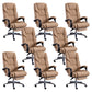 Modern Leather Slide Chair Padded Arms Adjustable Seat Height Office Chair with Wheels Khaki 8 Piece Set Clearhalo 'furn' 'furn_office_chair' 'Furniture' 'Office Chairs' 'Office Furniture' 'office_chair' 6982199