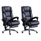 Modern Leather Slide Chair Padded Arms Adjustable Seat Height Office Chair with Wheels Black 2 Piece Set Clearhalo 'furn' 'furn_office_chair' 'Furniture' 'Office Chairs' 'Office Furniture' 'office_chair' 6982200