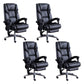 Modern Leather Slide Chair Padded Arms Adjustable Seat Height Office Chair with Wheels Black 4 Piece Set Clearhalo 'furn' 'furn_office_chair' 'Furniture' 'Office Chairs' 'Office Furniture' 'office_chair' 6982201