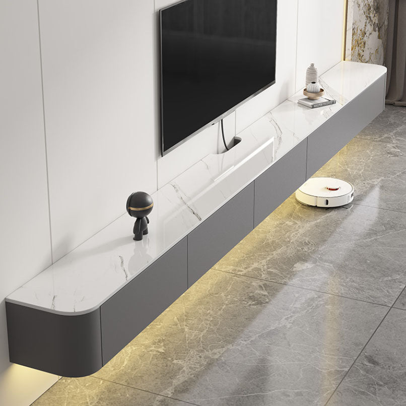 Gray Stone Media Console Contemporary Wall-mounted TV Console Clearhalo 'furn' 'furn_tv_stands_entertainment_centers' 'Furniture' 'Living Room Furniture' 'TV Stands & Entertainment Centers' 'TV Stands & Media Storage Furniture' 'tv_stands_entertainment_centers' 6982556