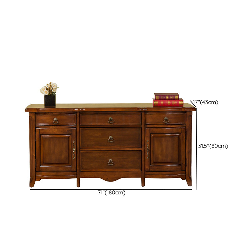 Traditional TV Stand Console Solid Wood Media Console TV Stand with Drawers Clearhalo 'furn' 'furn_tv_stands_entertainment_centers' 'Furniture' 'Living Room Furniture' 'TV Stands & Entertainment Centers' 'TV Stands & Media Storage Furniture' 'tv_stands_entertainment_centers' 6982606