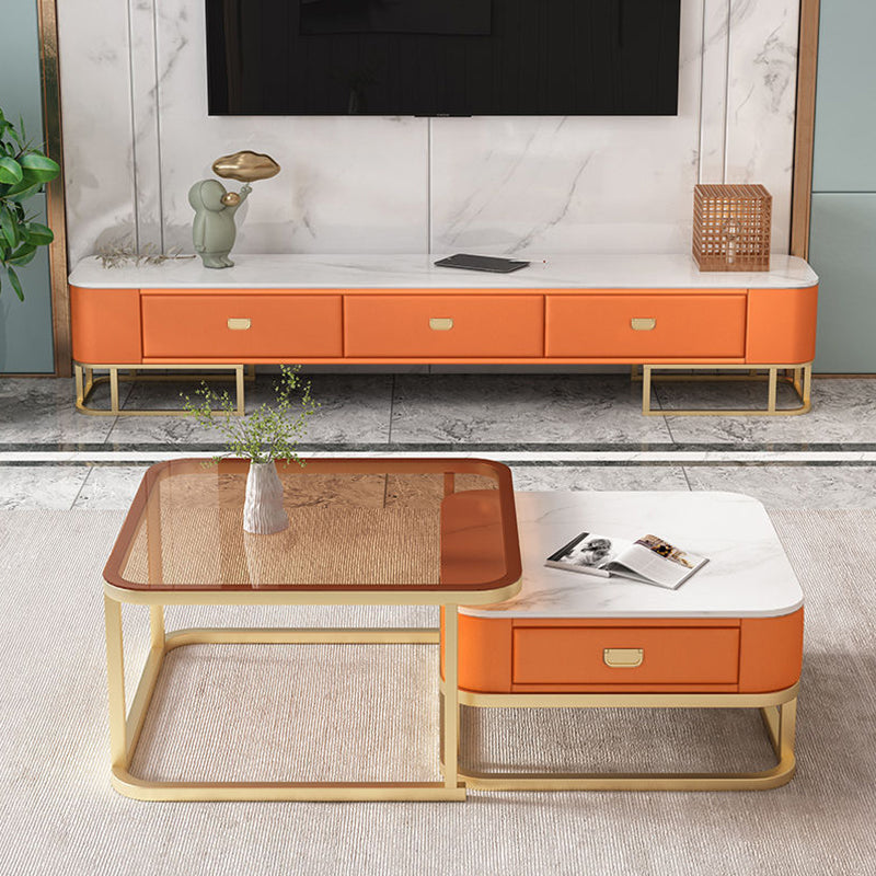 Glam TV Stand Console Stone Media Console TV Stand with Drawers Clearhalo 'furn' 'furn_tv_stands_entertainment_centers' 'Furniture' 'Living Room Furniture' 'TV Stands & Entertainment Centers' 'TV Stands & Media Storage Furniture' 'tv_stands_entertainment_centers' 6982607