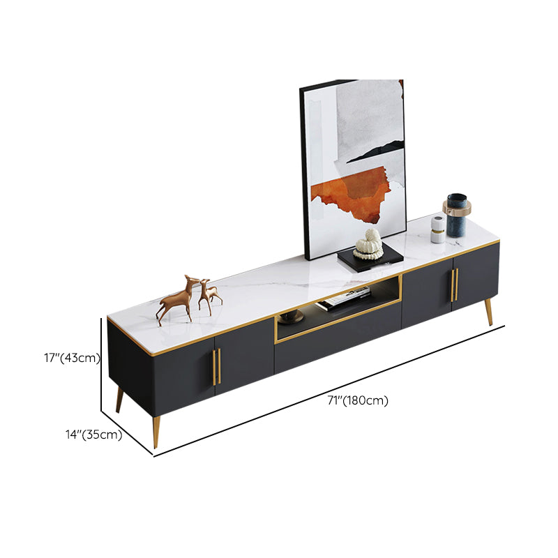 Glam TV Stand Console Open Storage Media Console TV Stand with Drawers Clearhalo 'furn' 'furn_tv_stands_entertainment_centers' 'Furniture' 'Living Room Furniture' 'TV Stands & Entertainment Centers' 'TV Stands & Media Storage Furniture' 'tv_stands_entertainment_centers' 6982641