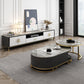 Stone Media Console Glam Faux Wood 1 Drawer TV Console with Doors Clearhalo 'furn' 'furn_tv_stands_entertainment_centers' 'Furniture' 'Living Room Furniture' 'TV Stands & Entertainment Centers' 'TV Stands & Media Storage Furniture' 'tv_stands_entertainment_centers' 6982663