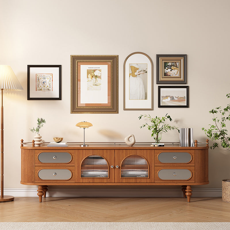 Solid Wood TV Stand Console Traditional Media Console TV Stand with Drawers Brown Clearhalo 'furn' 'furn_tv_stands_entertainment_centers' 'Furniture' 'Living Room Furniture' 'TV Stands & Entertainment Centers' 'TV Stands & Media Storage Furniture' 'tv_stands_entertainment_centers' 6982695