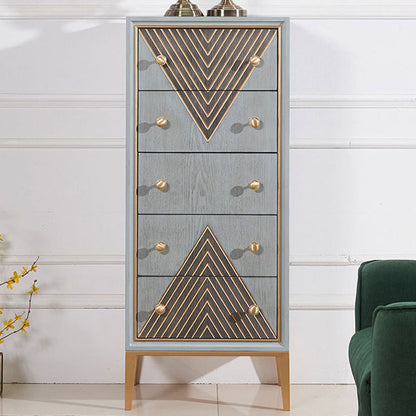 Classic Glam Lingerie Chest Vertical Wood Storage Chest for Bedroom 20"L x 15"W x 47"H Grey