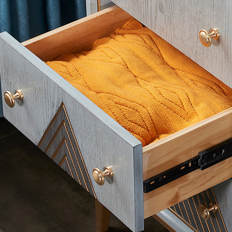 Coffre de rangement vertical en bois pour lingerie Glam classique pour chambre à coucher