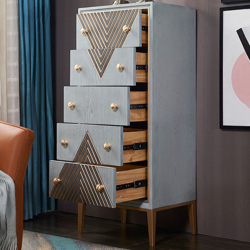 Coffre de rangement vertical en bois pour lingerie Glam classique pour chambre à coucher