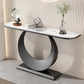 1-shelf 31.5" Tall Console Table Modern Stone Accent Table for Hall