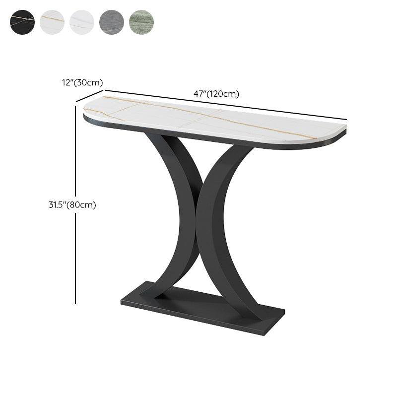 CONSOLA CONTAMPORO TABLA ACENTA DE ACENTA MEDIA Mesa de consola de luna en piedra