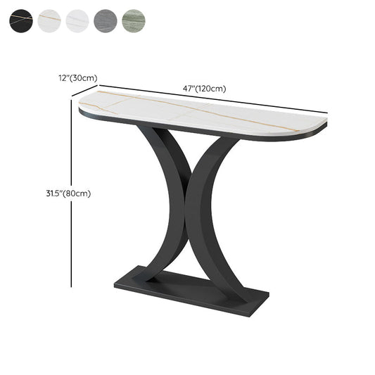 CONSOLA CONTAMPORO TABLA ACENTA DE ACENTA MEDIA Mesa de consola de luna en piedra