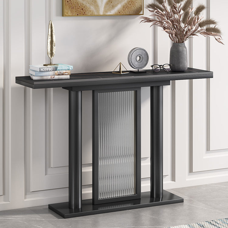 Rectangle Console Accent Table Antique Finish Modern Console Sofa Table in Stone