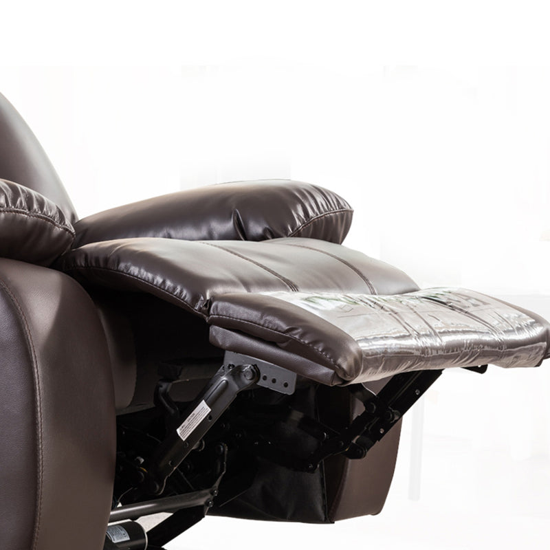 Stile tradizionale Reclinatura standard in pelle genuina su poltrona reclinabile interno marrone scuro