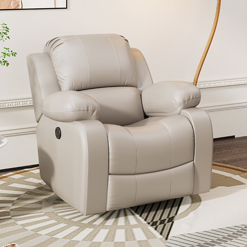 Metal Frame Standard Recliner Faux Leather Recliner Chair with Lumbar Clearhalo 'Chairs & Seating' 'furn' 'furn_recliners' 'Furniture' 'Living Room Furniture' 'Recliners' 6983906