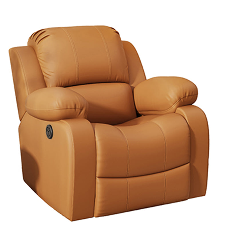 Metal Frame Standard Recliner Faux Leather Recliner Chair with Lumbar Orange Clearhalo 'Chairs & Seating' 'furn' 'furn_recliners' 'Furniture' 'Living Room Furniture' 'Recliners' 6983912