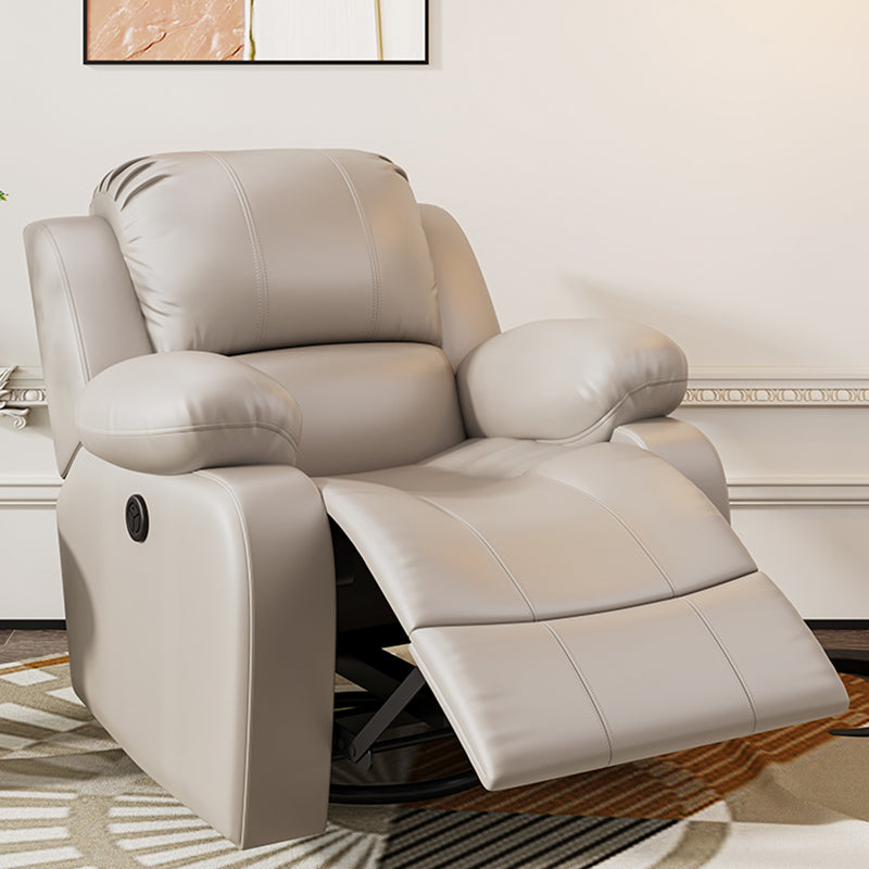 Metal Frame Standard Recliner Faux Leather Recliner Chair with Lumbar Clearhalo 'Chairs & Seating' 'furn' 'furn_recliners' 'Furniture' 'Living Room Furniture' 'Recliners' 6983913