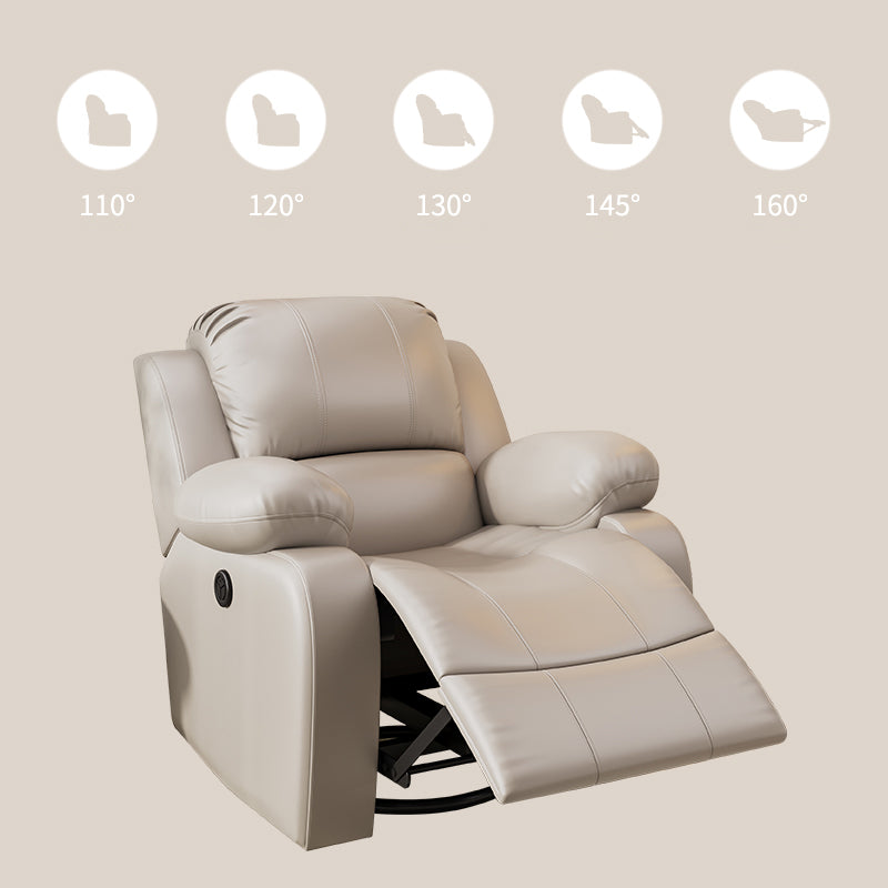 Metal Frame Standard Recliner Faux Leather Recliner Chair with Lumbar Clearhalo 'Chairs & Seating' 'furn' 'furn_recliners' 'Furniture' 'Living Room Furniture' 'Recliners' 6983916