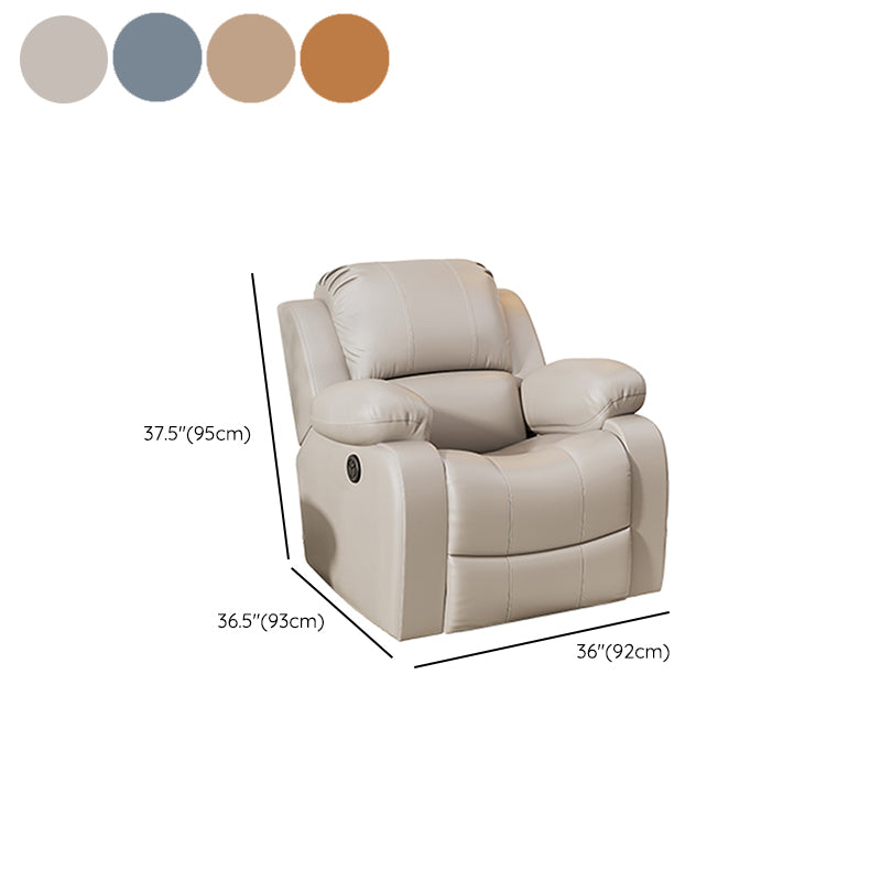 Metal Frame Standard Recliner Faux Leather Recliner Chair with Lumbar Clearhalo 'Chairs & Seating' 'furn' 'furn_recliners' 'Furniture' 'Living Room Furniture' 'Recliners' 6983925