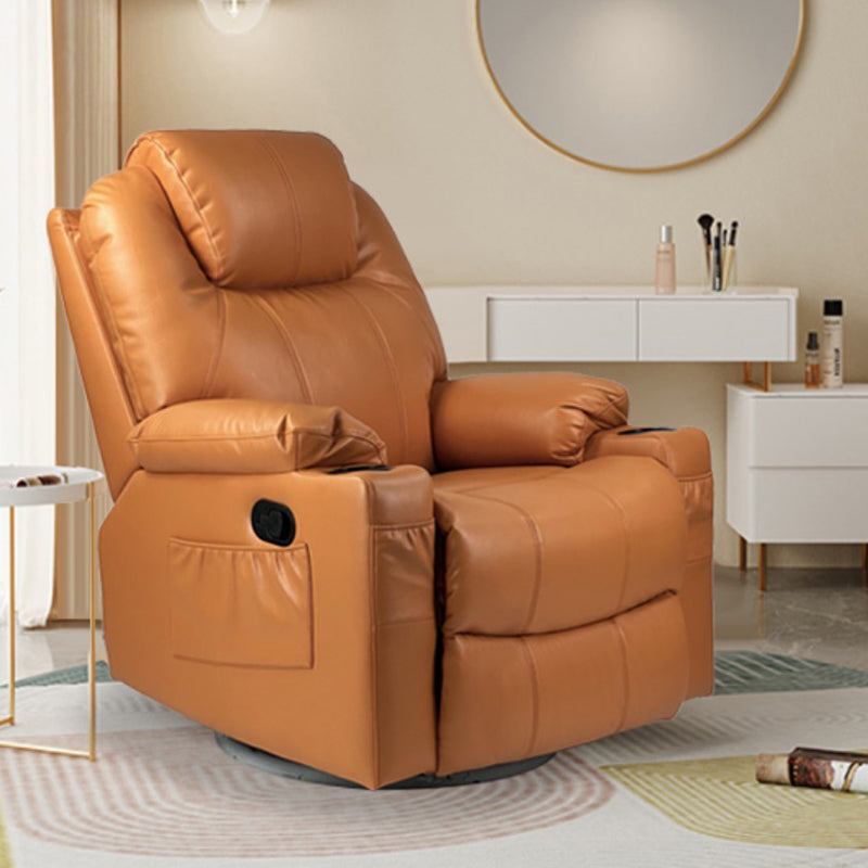 Metal Frame Home Theater Recliner Swivel Rocker Chair with Storage Clearhalo 'Chairs & Seating' 'furn' 'furn_recliners' 'Furniture' 'Living Room Furniture' 'Recliners' 6983926