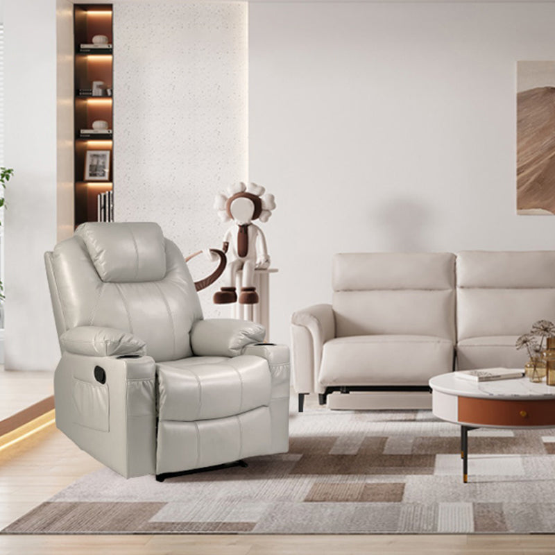 Metal Frame Home Theater Recliner Swivel Rocker Chair with Storage Clearhalo 'Chairs & Seating' 'furn' 'furn_recliners' 'Furniture' 'Living Room Furniture' 'Recliners' 6983928