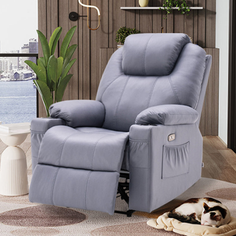 Metal Frame Home Theater Recliner Swivel Rocker Chair with Storage Clearhalo 'Chairs & Seating' 'furn' 'furn_recliners' 'Furniture' 'Living Room Furniture' 'Recliners' 6983931