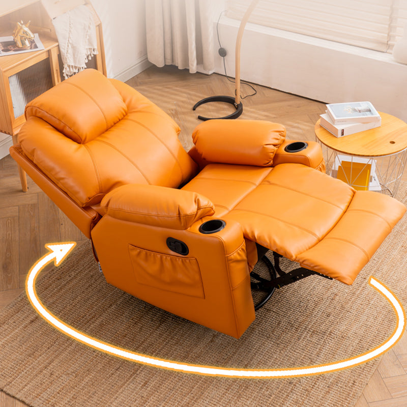 Metal Frame Home Theater Recliner Swivel Rocker Chair with Storage Clearhalo 'Chairs & Seating' 'furn' 'furn_recliners' 'Furniture' 'Living Room Furniture' 'Recliners' 6983932