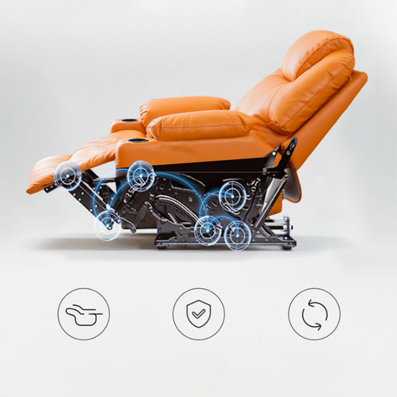 Metal Frame Home Theater Recliner Swivel Rocker Chair with Storage Clearhalo 'Chairs & Seating' 'furn' 'furn_recliners' 'Furniture' 'Living Room Furniture' 'Recliners' 6983951