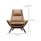 Modern Leather Fixed Back Chair in Brown Upholstered Flared Arms Chair Clearhalo 'Accent Chairs' 'accent_chairs' 'Chairs & Seating' 'furn' 'furn_accent_chairs' 'Furniture' 'Living Room Furniture' 6983966