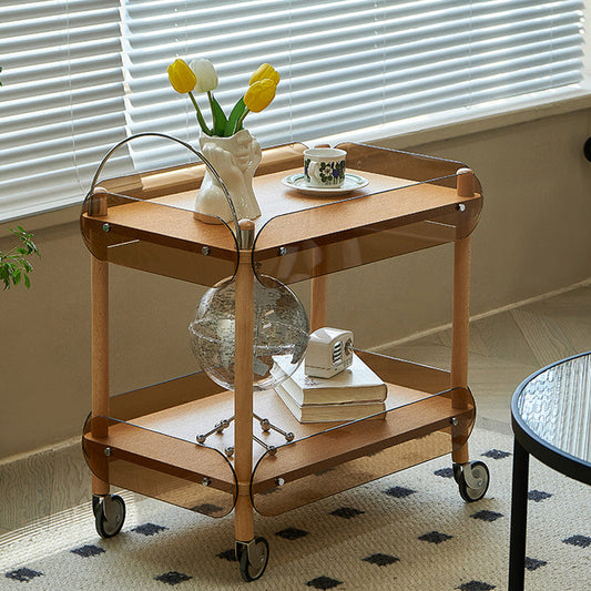 Modern Side Table Glass Top with Storage Rectangular Double Tier Accent Side Table Clearhalo 'Coffee & Accent Tables' 'End & Side Tables' 'end_side_tables' 'furn' 'furn_end_side_tables' 'Furniture' 'Living Room Furniture' 6983988